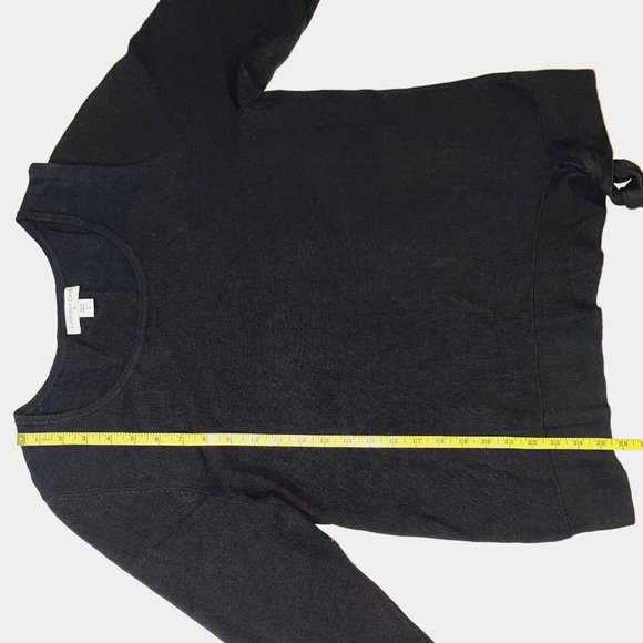 Coldwater Creek - Women's Size XL Black Sweater Tie Front Banned Hem 3/4 Sleeve - Picture 9 of 10